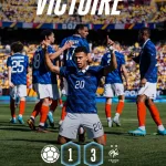 Désiré Doué célèbre son doublé lors de Colombie 1-3 France, match amical 29 mars 2026