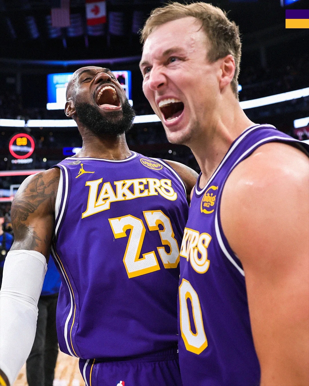 Luka Doncic celebration 60 points Lakers vs Heat NBA mars 2026