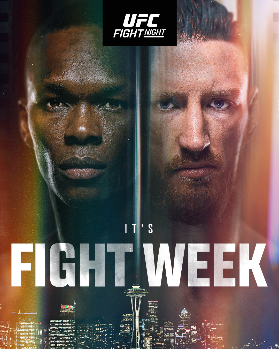 UFC Seattle Fight Night Adesanya vs Pyfer affiche mars 2026