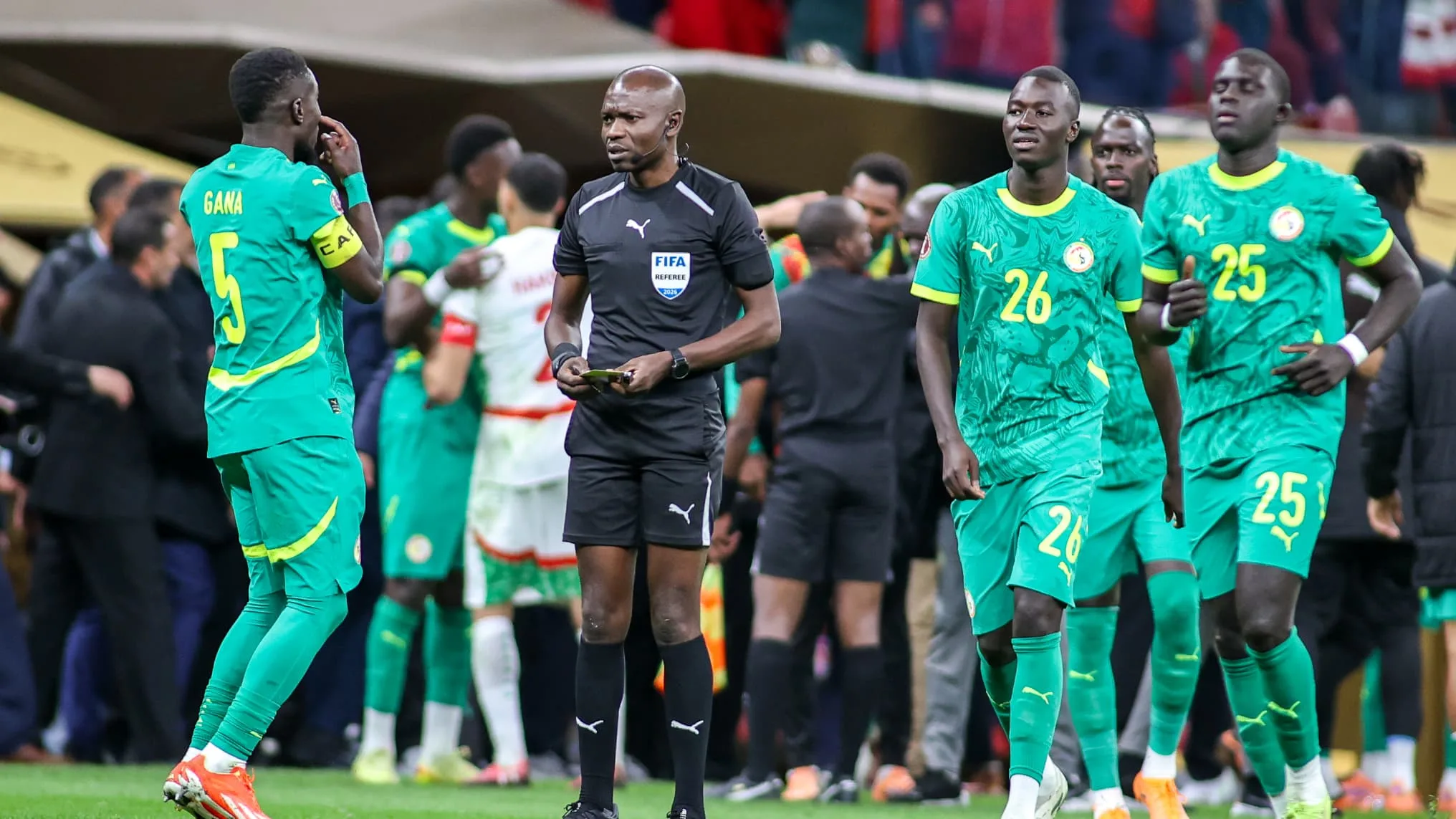 Jean-Jacques Ndala arbitre lors de la finale de la CAN 2025