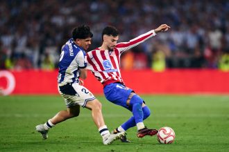 Action de jeu Atletico Madrid Real Sociedad finale Copa del Rey 2026 La Cartuja Seville