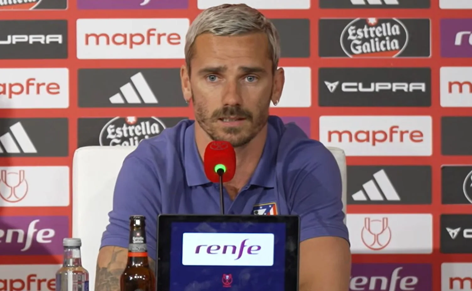 Antoine Griezmann en conférence de presse avant la finale Copa del Rey 2026 Atletico Madrid Real Sociedad