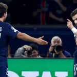 Joueurs du PSG célébrant un but contre Liverpool en quart de finale de Ligue des Champions 2026