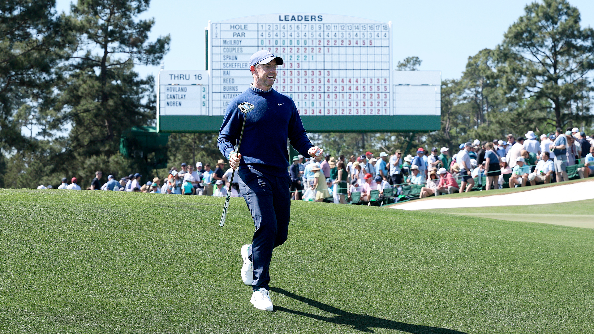 Rory McIlroy en pleine action au premier tour du Masters d'Augusta 2026