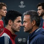 Mikel Arteta en conférence de presse avant la finale PSG-Arsenal à Budapest