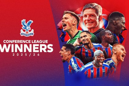 Jean-Philippe Mateta célèbre le titre de Crystal Palace en Ligue Europa Conférence 2026 à Leipzig