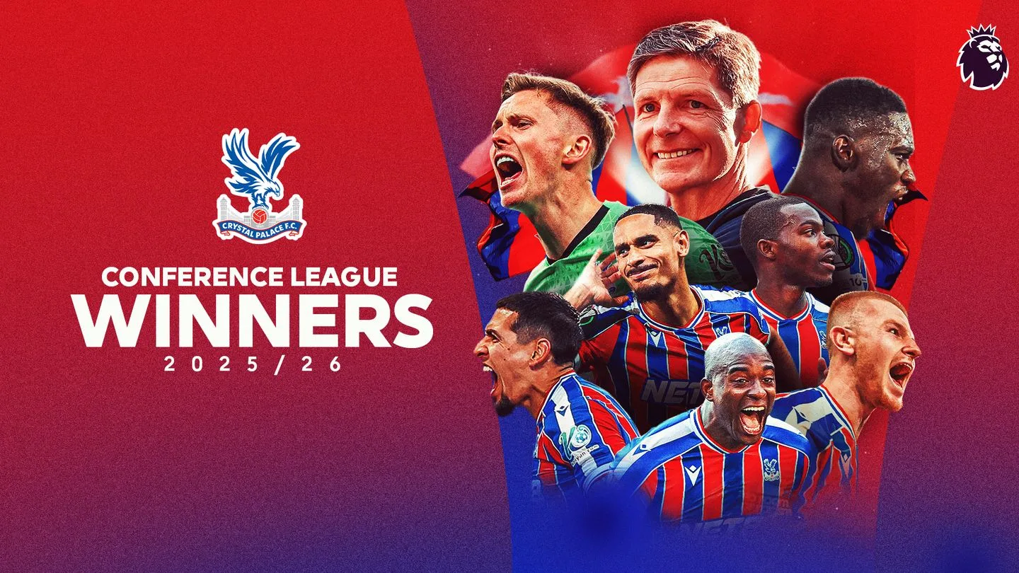 Jean-Philippe Mateta célèbre le titre de Crystal Palace en Ligue Europa Conférence 2026 à Leipzig