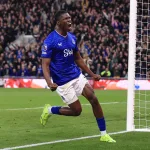 Thierno Barry célèbre son but lors d’Everton 3-3 Manchester City, Premier League J35, 4 mai 2026