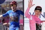 Vingegaard maillot rose sur le podium de l’étape 14 du Giro 2026 à Pila
