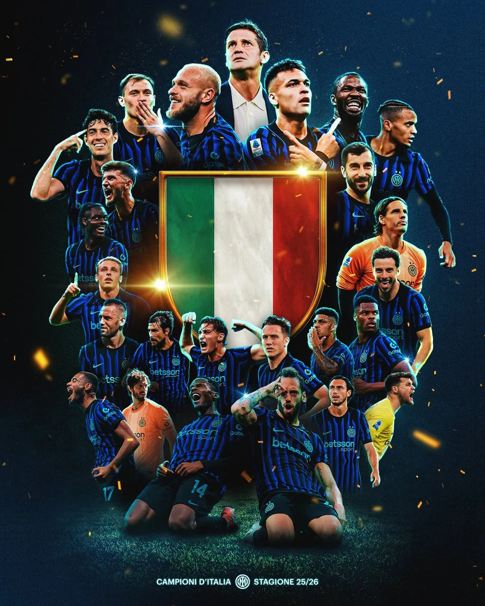 Inter Milan 21e Scudetto 2026 trophee celebration Serie A