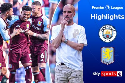 Pep Guardiola lors de Manchester City 1-2 Aston Villa, dernier match à l'Etihad Stadium, Premier League 2026