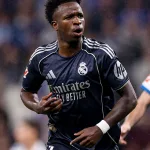 Vinicius Jr célèbre son doublé face à l'Espanyol pour le Real Madrid en Liga