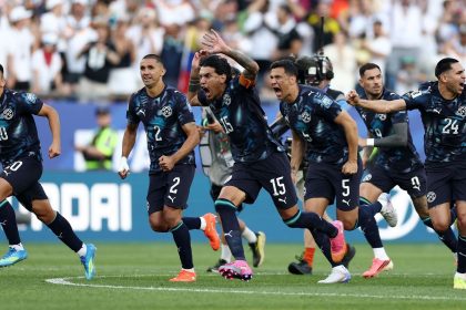 Joueurs du Paraguay célébrant leur qualification face à l'Allemagne au Mondial 2026