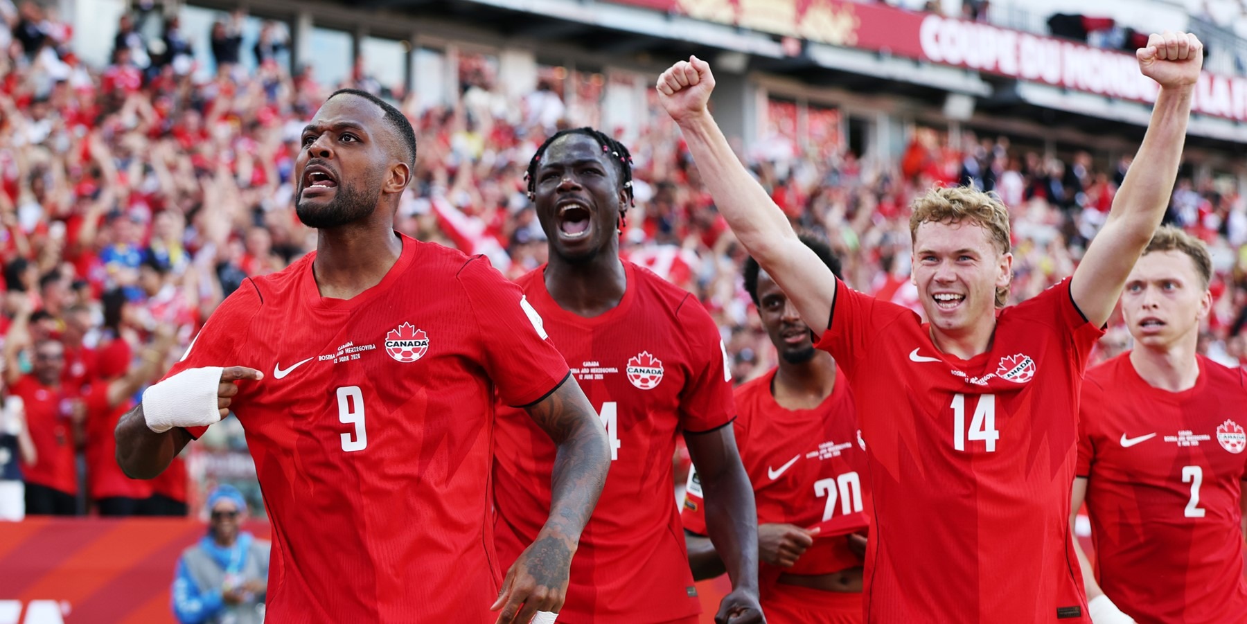 Canada 1-1 Bosnie-Herzégovine, Mondial 2026 — Cyle Larin célèbre son but à Toronto