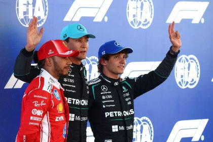Lewis Hamilton (Ferrari) et George Russell (Mercedes) au Grand Prix d'Espagne 2026 à Barcelone