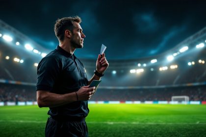 Arbitre sifflant lors d'un match Coupe du Monde avec les nouvelles règles IFAB 2026