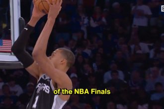 Knicks remontée record NBA Finals Game 4 2026 — Brunson Anunoby Spurs 107-106