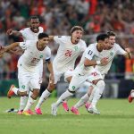 Les joueurs du Maroc célèbrent leur qualification aux tirs au but face aux Pays-Bas à la Coupe du Monde 2026