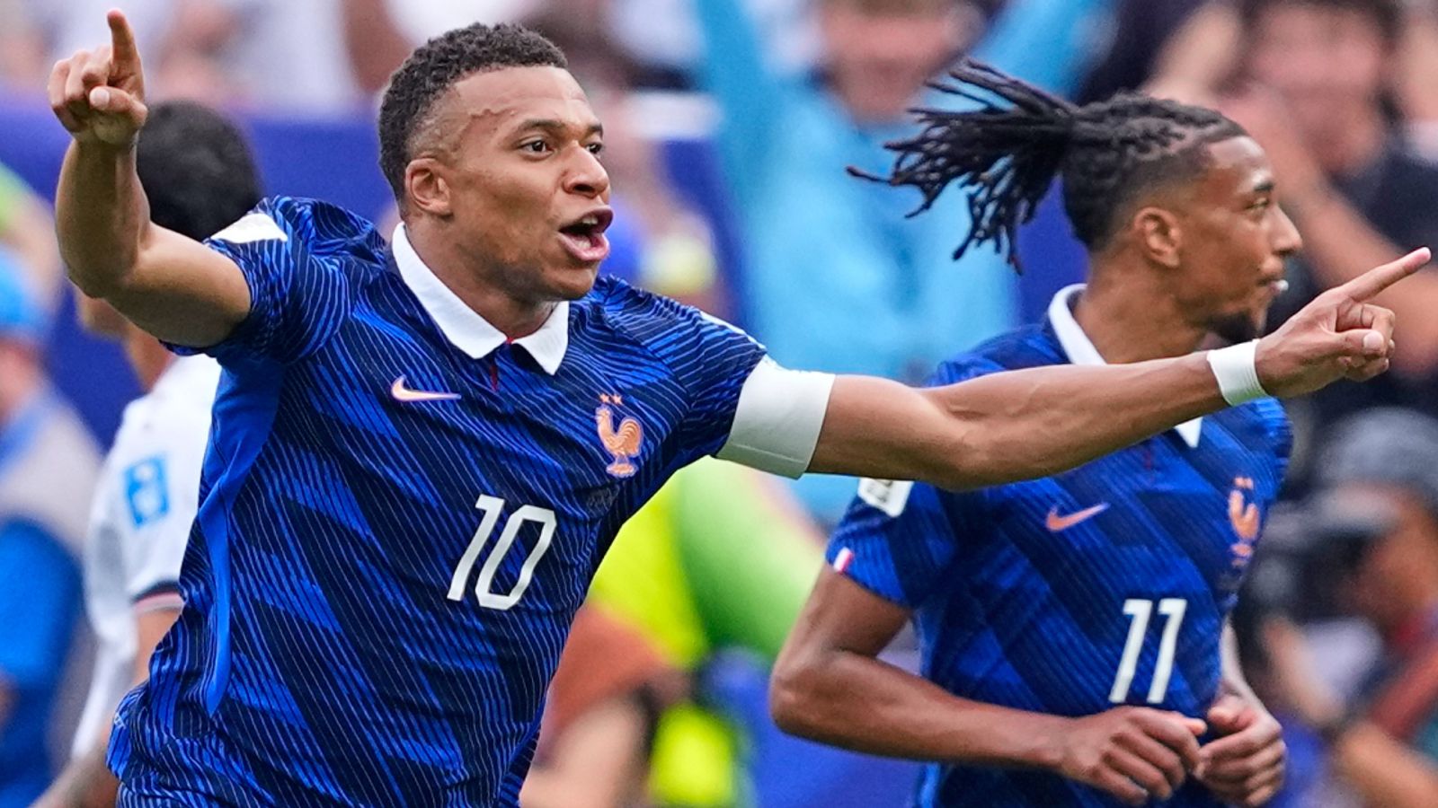Kylian Mbappé célèbre un but lors de France - Irak 3-0 à la Coupe du monde 2026