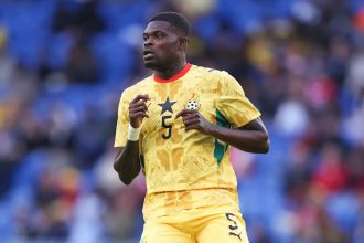 Thomas Partey sous le maillot du Ghana lors d'un match international avant la Coupe du Monde 2026