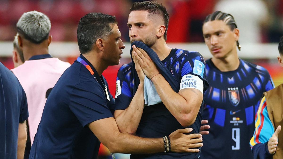 Joueurs de l'Uruguay abattus après leur élimination à la Coupe du Monde 2026