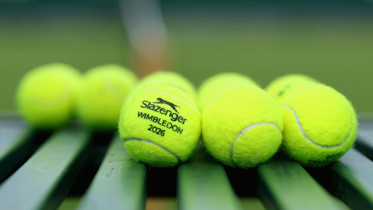 Balles de tennis Slazenger Wimbledon 2026 lors du premier jour du tournoi