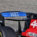 Aileron arrière macarena de la Ferrari SF-26 en position retournée