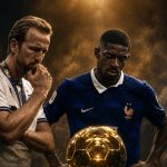 Harry Kane et Ousmane Dembélé face au trophée du Ballon d'Or 2026