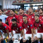 L'équipe d'Égypte alignée avant le match face à l'Australie en 16e de finale de la Coupe du Monde 2026