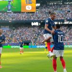 Kylian Mbappé célèbre lors de France - Suède à la Coupe du Monde 2026