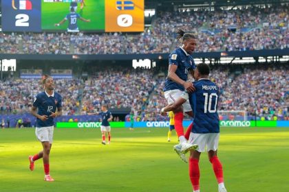 Kylian Mbappé célèbre lors de France - Suède à la Coupe du Monde 2026