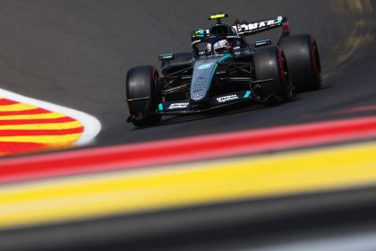 Monoplace Mercedes de Kimi Antonelli en piste à Spa-Francorchamps lors des EL3 du GP de Belgique 2026