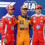 Norris, Hamilton et Leclerc en parc ferme apres les qualifications du GP de Hongrie 2026