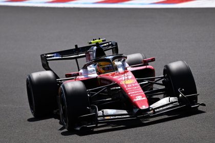Monoplace Ferrari sur le circuit de Silverstone lors du GP de Grande-Bretagne 2026