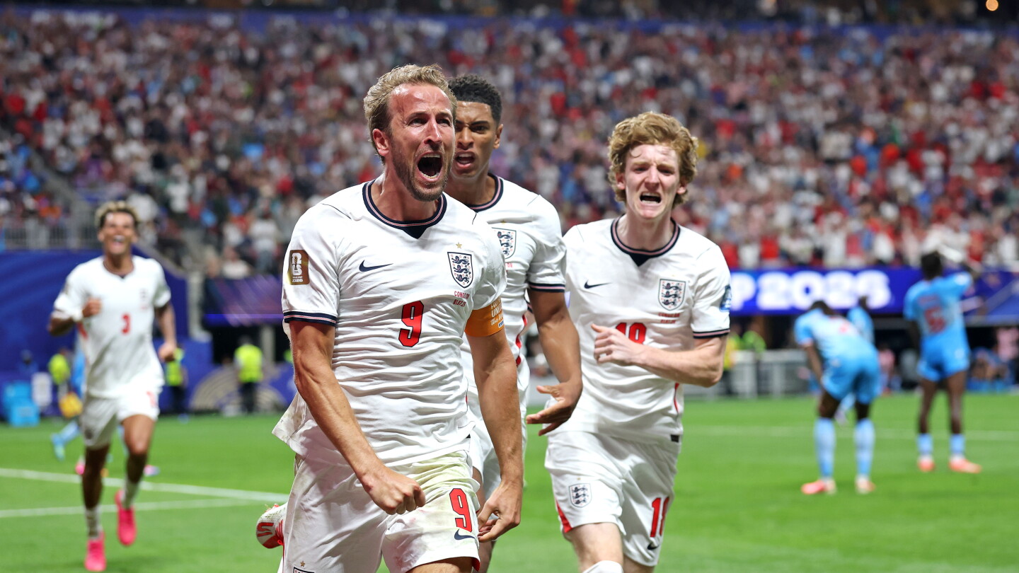 Harry Kane célèbre un but avec l'Angleterre face à la RD Congo au Mondial 2026
