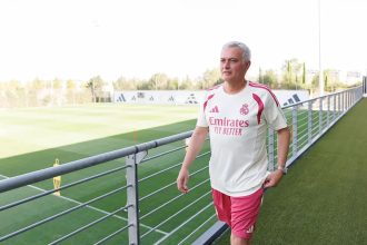 José Mourinho lors de son retour à l’entraînement du Real Madrid à Valdebebas en juillet 2026