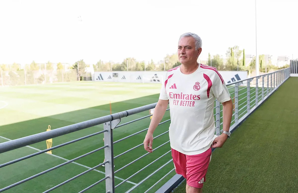 José Mourinho lors de son retour à l’entraînement du Real Madrid à Valdebebas en juillet 2026