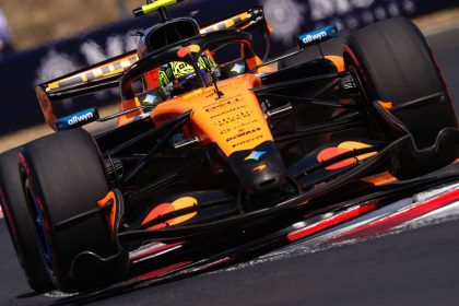 Lando Norris (McLaren) sur les vibreurs du Hungaroring en EL3, GP de Hongrie 2026