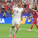 Mikel Merino célèbre son but victorieux pour l'Espagne face au Portugal, Coupe du Monde 2026