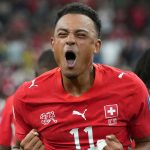 Dan Ndoye célèbre son but avec la Suisse contre l'Algérie, Coupe du monde 2026