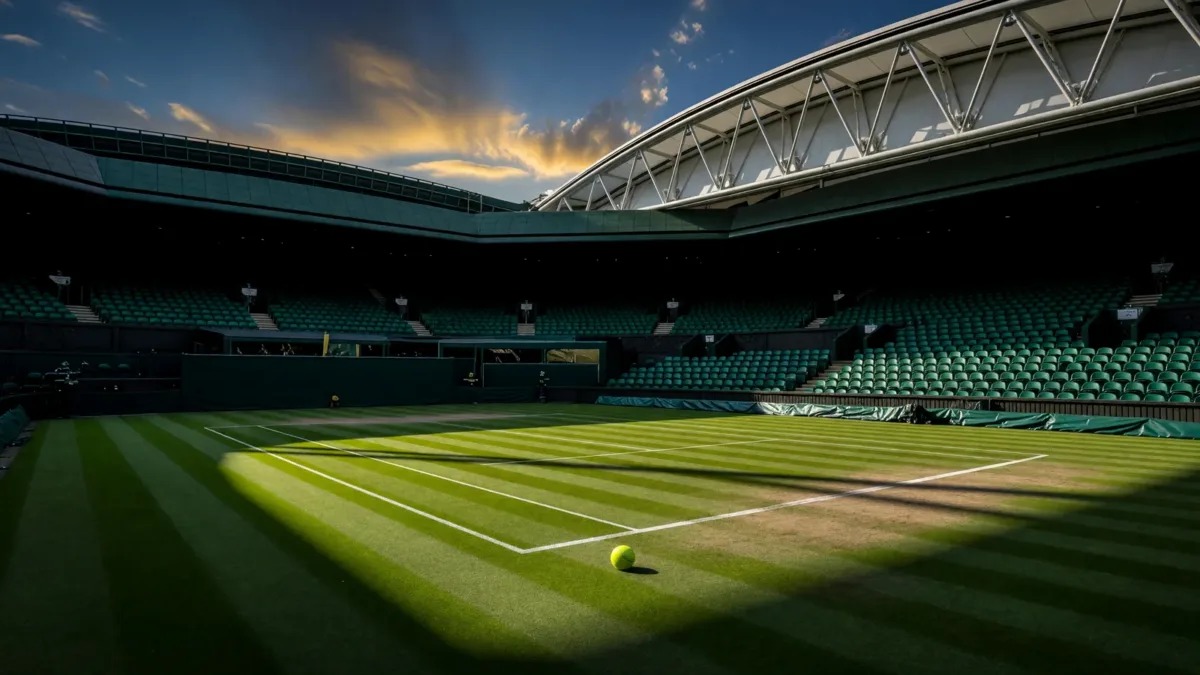 Court central de Wimbledon vide avant les quarts de finale 2026