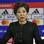 Michele Kang, présidente de l'Olympique Lyonnais, en conférence de presse après la décision de la DNCG du 23 juin 2026