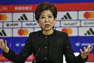 Michele Kang, présidente de l'Olympique Lyonnais, en conférence de presse après la décision de la DNCG du 23 juin 2026