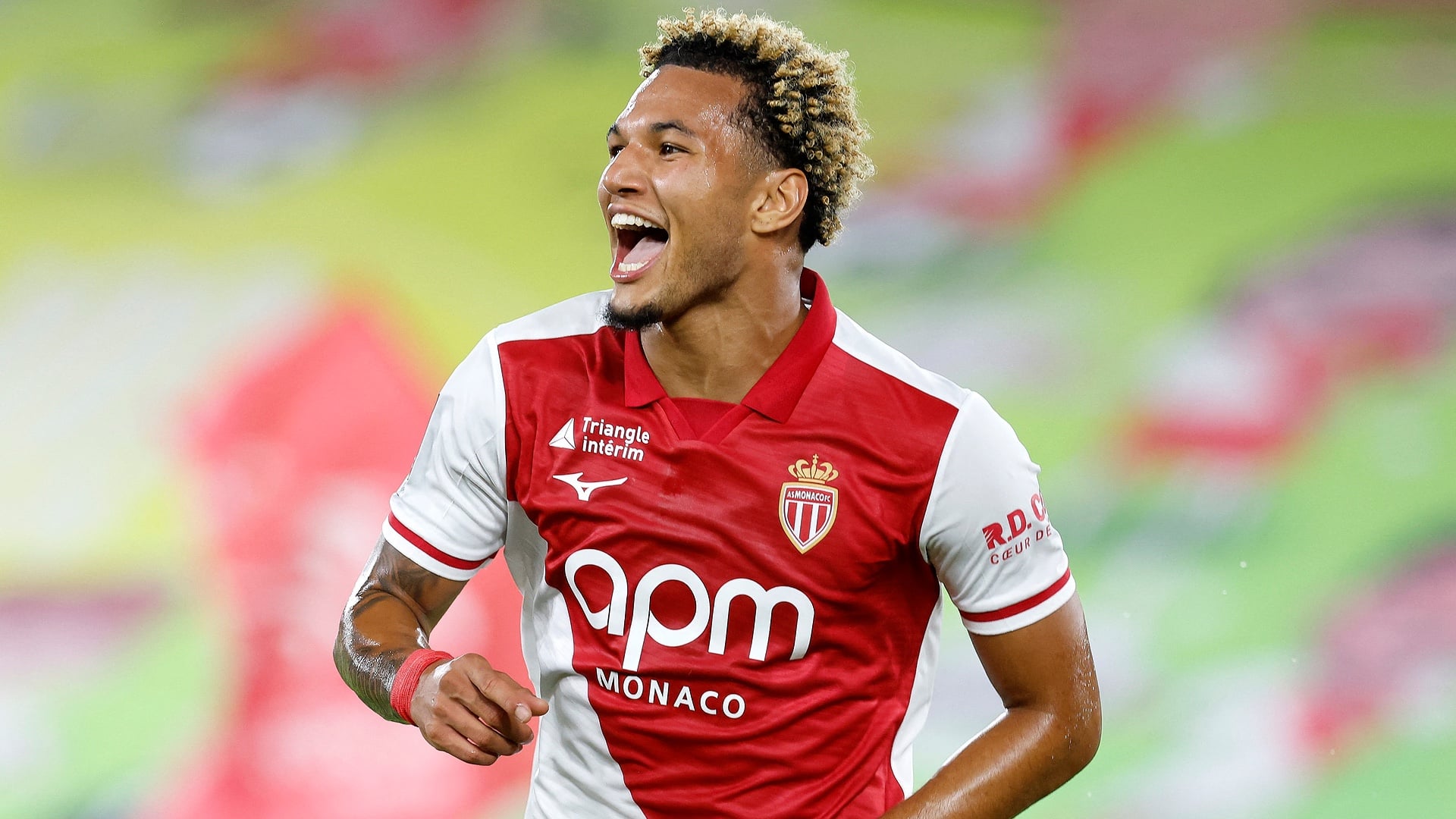 Paris Brunner célèbre un but avec l'AS Monaco lors de Monaco-OM en Ligue 1