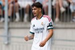 Alexis Ciria célèbre son but avec le Real Madrid face à la Fiorentina, 1er août 2026