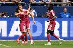 Joueurs du Real Madrid célèbrent un but lors du match amical face à Schalke 04