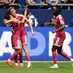 Joueurs du Real Madrid célèbrent un but lors du match amical face à Schalke 04