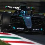 Monoplace Mercedes de Formule 1 en piste lors des essais libres du Grand Prix d'Italie 2026 à Monza