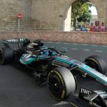 George Russell (Mercedes W17) à Bakou lors des essais libres du GP d'Azerbaïdjan 2026