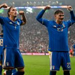 Les joueurs de l'Italie célèbrent un but lors de la victoire 4-1 en Turquie en Ligue des nations le 28 septembre 2026